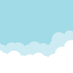 シンプルな青空・雲の背景　ベクター