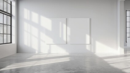 Fototapeta premium Concrete gallery interior 
