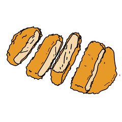 とんかつ_ベクターイラスト
