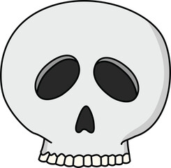 Cute halloween clipart skull face Halloween spooky cute skull illustration with simple grin and dark eye sockets