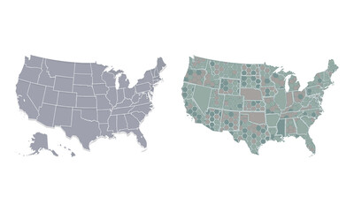 Two blank usa maps for data visualization and geographic study usa maps