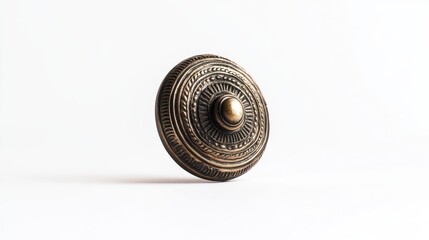Decorative antique knob with intricate design displayed against a plain background highlighting its craftsmanship