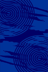 Dynamic dark blue abstract background with concentric circles and brushstroke elements, perfect for modern design projects and creative backgrounds