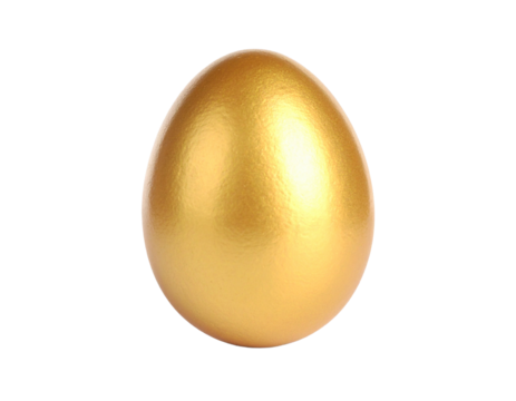 Golden Egg Isolated on White Background, luxury and wealth concept
