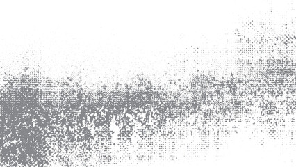 Black and white halftone texture with grunge dotted pattern background. Radial halftone dots abstract background with fading comic effect. 