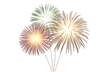 Fototapeta premium Bursting fireworks illuminate the night sky with vibrant colors, celebrating joy and festivity.
