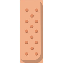 A Simple Adhesive Bandage With A Flesh Tone Color And Round Brown Dots Against A White Background Representing A Medical Supply In A Survival Kit