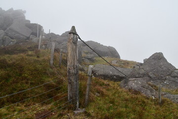 Pasture fencing in mountains, Nire Valley, Comeragh Mountains