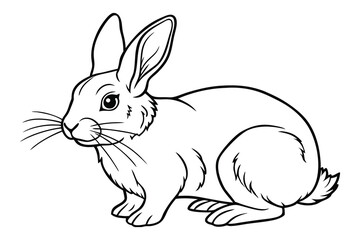 Obraz premium Rabbit Outline Illustration Cute Animal Line Art Icon