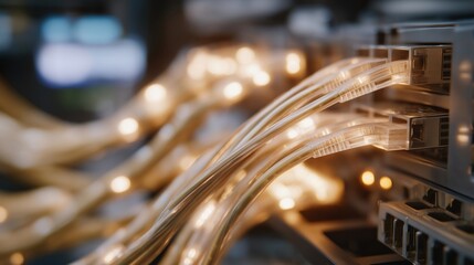 Futuristic server room with glowing cables and GPU clusters calculating blockchain transactions, emotion of technological mastery visible, representing the backbone of cryptocurrency ecosystems and