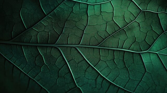 trait. Abstract green leaf pattern with soft focus effect representing environmental sustainability, ESG reports.