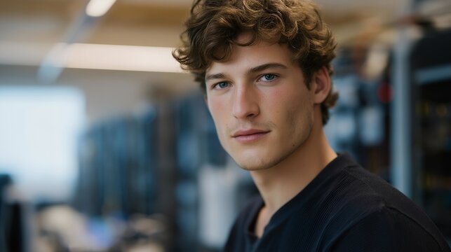 Technician maintaining GPU rigs in a professional crypto mining farm, emotion of precision and responsibility visible, representing industrial-scale cryptocurrency production, blockchain