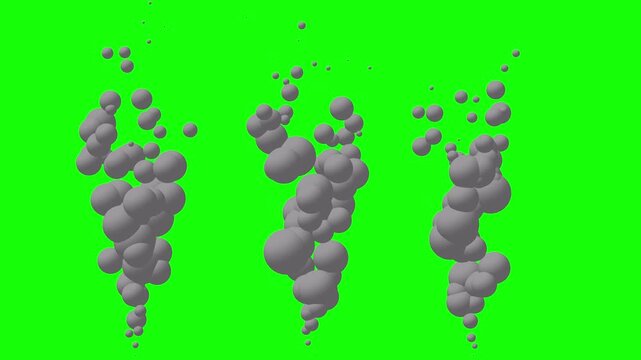 Smoke column rising up. 3D generated stylized animation fx. Available in FullHD and 4K video on green screen chroma key