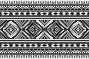 Traditional Abstract geometric Ethnic pattern seamless. Black and white