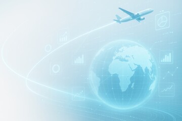 Fototapeta premium Global Aviation Data Network and Travel Analytics