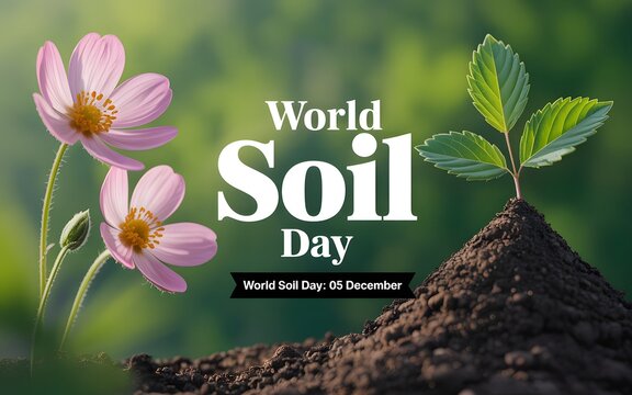 World soil day celebrates healthy soil and plant growth with flowers