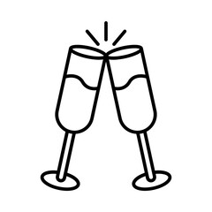 Two Glasses Clinking Icon