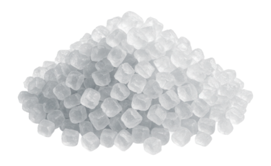 Extra-large dishwasher salt crystals for slow dissolution in hard water areas.