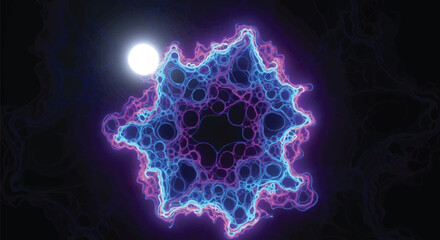 Abstract portal to another dimension in a dark space