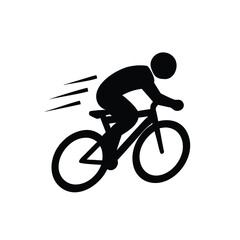 Obraz premium Cyclist racing fast on road with energetic dynamic motion Vector illustration