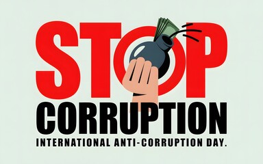 Stop corruption international anti corruption day hand holding money