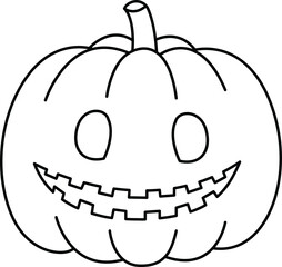 Cute halloween pumpkin outline clipart with smiling face and jagged teeth perfect for festive decoration and fun seasonal designs