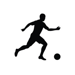Obraz premium Athlete striking football ball in motion with lively sports action Vector illustration