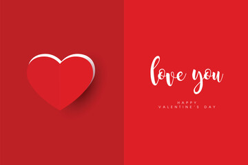 Minimalist Red Heart Love Card for Valentine’s Day
