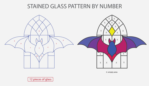 bat stained glass pattern by number | suncatcher pattern