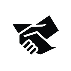 Abstract handshake logo flat minimal style representing partnership and trust Vector illustration
