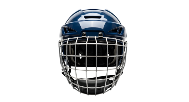 Hockey helmet isolated on transparent background, a protective headgear for ice hockey, ensuring safety and impact resistance during gameplay