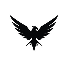 Elegant luxury falcon logo with wide wingspan and bold artistic look Vector illustration