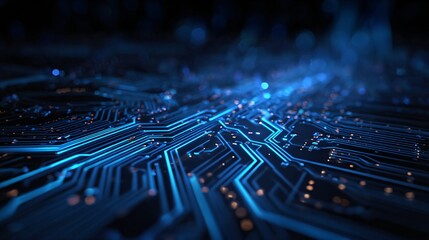 Abstract blue financial technology circuit board background