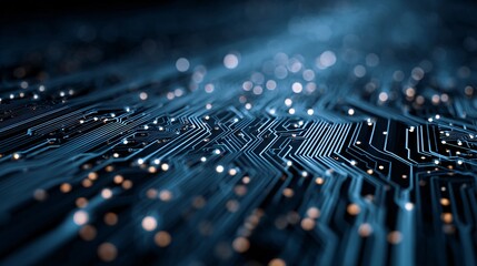 Abstract blue financial technology circuit board background