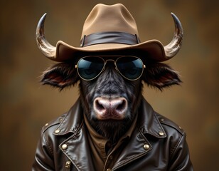 Stylish Cow Biker Attire
