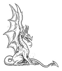 Dragon bottom corner decoration.eps