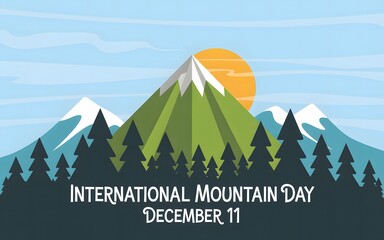 International mountain day december 11 celebration with scenic mountain landscape