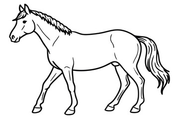 Obraz premium Horse Line Art Illustration | Farm Animal Outline Drawing Design