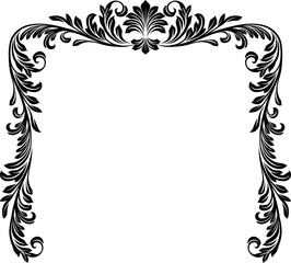 Filigree Heraldic Crest Motif Floral Pattern Frame