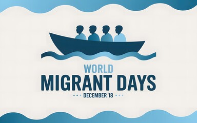World migrant days december 18th illustration of boat with people