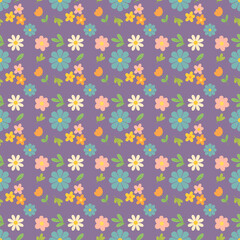 Violet Meadow – Cute Seamless Floral Pattern