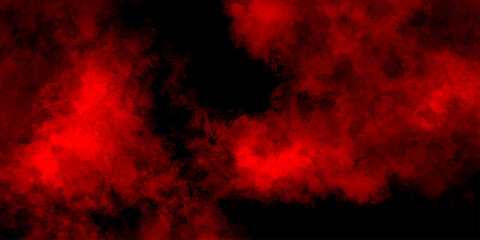 Abstract grunge red and black powder explosion cloud on black background. dark red smoke Like cloud wave effect on black. dark fire flame grunge texture background. toned fiery red sky.
