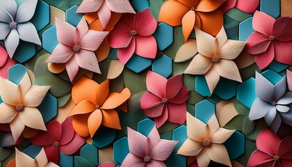 Cubic Floral Pattern