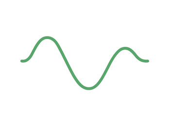 Green curve representing a sine wave, frequency, sound, or data, ideal for abstract technology and science concepts