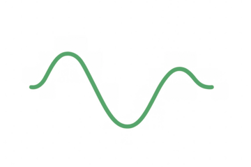 Green curve representing a sine wave, frequency, sound, or data, ideal for abstract technology and science concepts