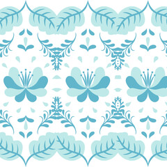 seamless floral pattern background abstract leaf clover blue ocean 