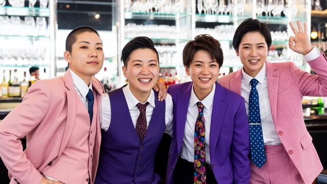 おなべバーで働く可愛い男装女性