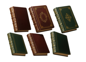 Antique-style leather-bound decorative books for a classic study look.