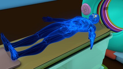 Human eyes anatomy with CT scan. 3d illustrations