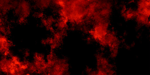 Abstract grunge red and black powder explosion cloud on black background. dark red smoke Like cloud wave effect on black. dark fire flame grunge texture background. toned fiery red sky.